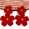 Brincos>Feversave Pendientes Flores Rojas