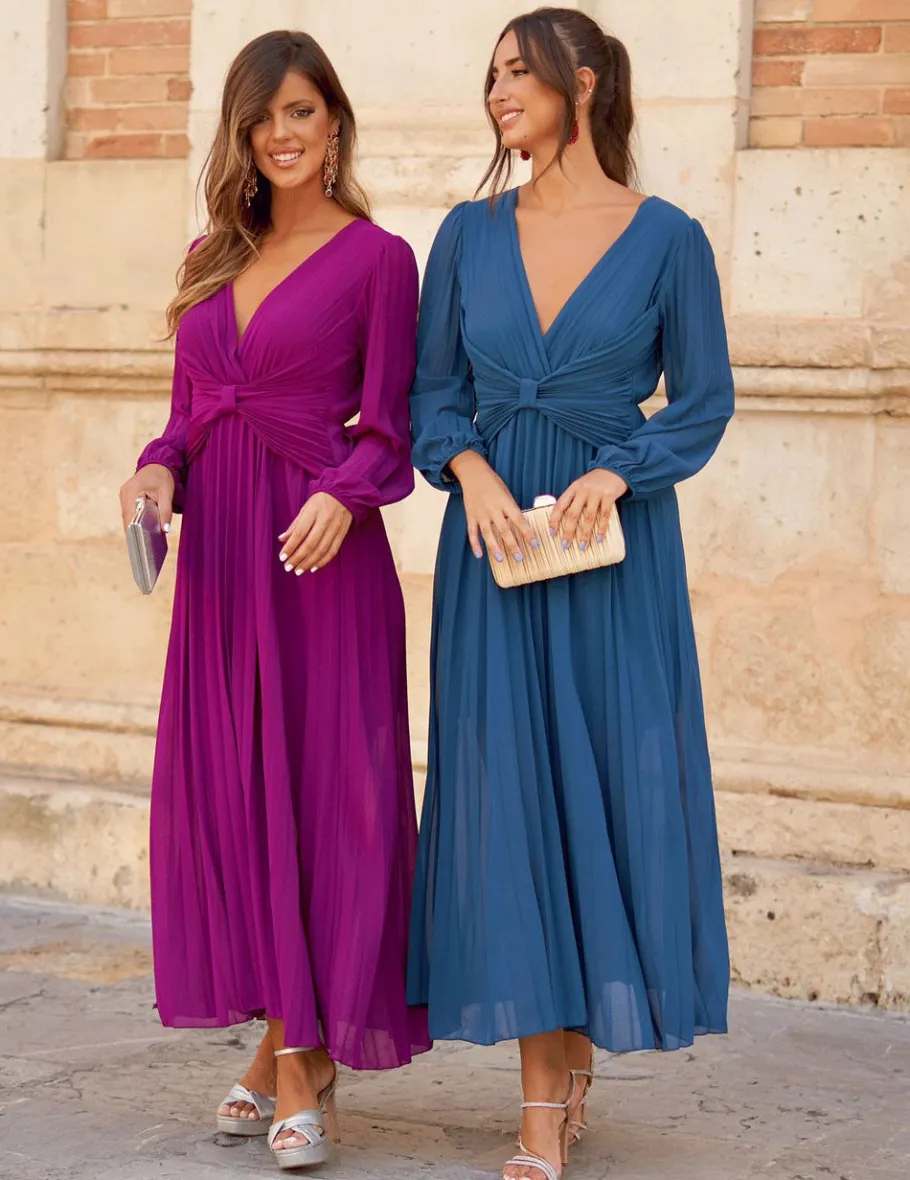 Batismos E Comunhões | Convidado Do Casamento>Feversave Vestido Azul Amelia