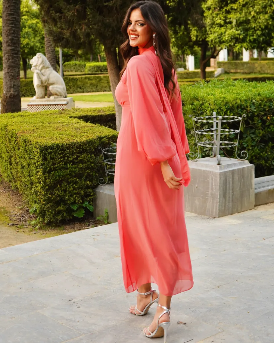 Batismos E Comunhões | Convidado Do Casamento>Feversave Vestido Bimba Coral