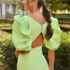 Batismos E Comunhões | Convidado Do Casamento>Feversave Vestido Cuba Verde Maçã