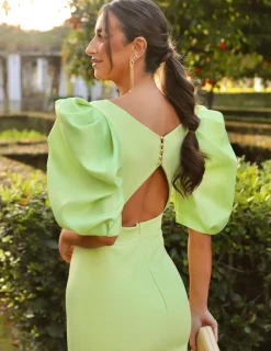 Batismos E Comunhões | Convidado Do Casamento>Feversave Vestido Cuba Verde Maçã