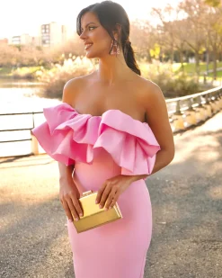 Batismos E Comunhões | Convidado Do Casamento>Feversave Vestido Granada Rosa
