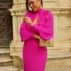 Batismos E Comunhões | Convidado Do Casamento>Feversave Vestido Marisol Fúcsia