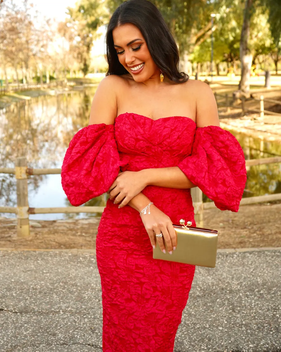 Batismos E Comunhões | Convidado Do Casamento>Feversave Vestido Selena Rojo