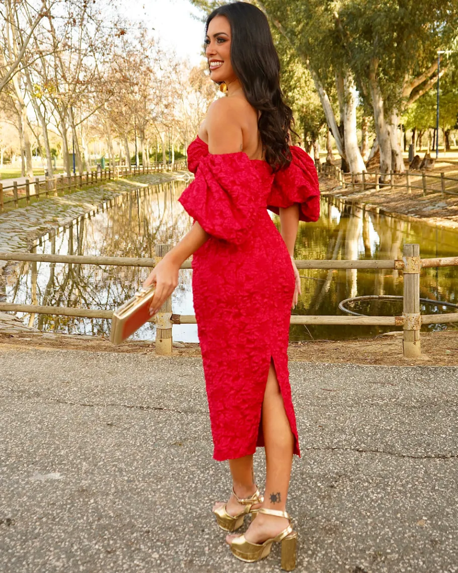 Batismos E Comunhões | Convidado Do Casamento>Feversave Vestido Selena Rojo
