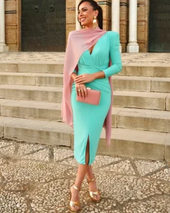 Batismos E Comunhões | Convidado Do Casamento>Feversave Vestido Turquesa Jasmim