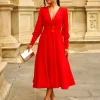 Batismos E Comunhões | Convidado Do Casamento>Feversave Vestido vermelho Galatéa